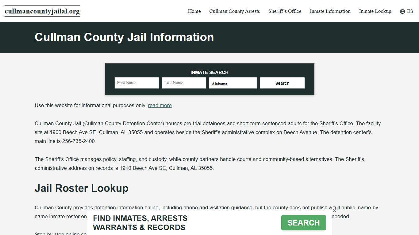 Cullman County, AL Jail Roster, Inmate Info